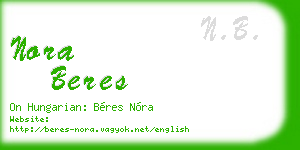 nora beres business card